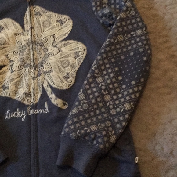 LUCKY Teens/Girls Fuzzy Hoodie Jacket Zippered Sweatshirt sz L 14/16 - Picture 5 of 8